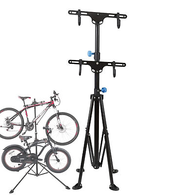 #ad Heavy Duty Bike Repair Stand Adjustable Maintenance FoldingBike Rack w Tool Tray $85.27