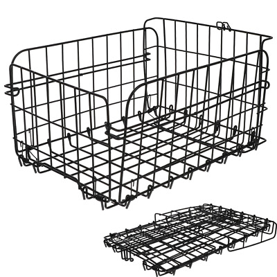 #ad #ad Bike Rear Rack Wire Basket Detachable Front Steel Mesh Half Basket $70.59