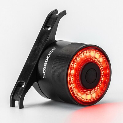 #ad ROCKBROS Bike Tail Lights Smart Auto Brake Sensing Rear Light Waterproof 4 modes $17.66