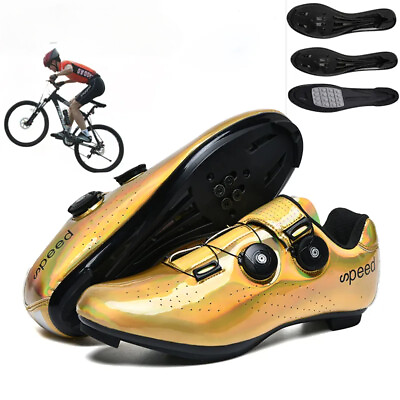 #ad #ad Double Buckle Road Bike Self locking Shoes Breathable Non slip MTB Cycing Shoes $53.31