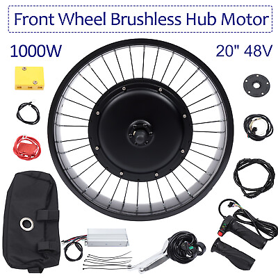 #ad 20in Electric E Bike Front Wheel Bicycle Motor Conversion Kit Fat Tire 48V 1000W $204.49