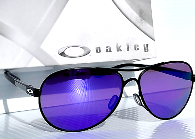 NEW Oakley FEEDBACK Satin Black 59mm POLARIZED Galaxy Purple Lens Sunglass 4079 $168.88