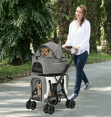 Pet Stroller Double Detachable Carrier Cat Dog Puppy Jogging Travel Cage 4 Wheel $139.99