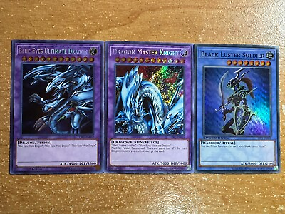 #ad 🔥 Yugioh ALL 3: Dragon Master Knight amp; Blue Eyes Ultimate amp; Black Luster HOLO $34.99