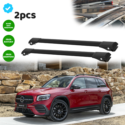 #ad To Fits Mercedes GLB 250 2020 2022 Roof Rack Cross Bars Black Set Carrier Bar $118.00