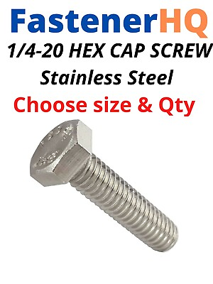#ad 1 4 20 Hex Head Bolts Stainless Steel Cap Screws Choose Qty amp; Length $220.00