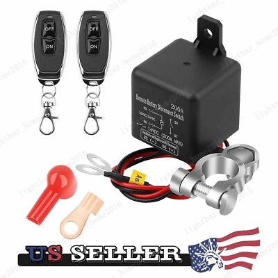 #ad Wireless Remote 12V Car Battery Disconnect Relay Cut Off Isolator Master Switch $16.15
