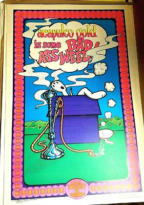 DO YOURSELF A FAVOR 1972 VINTAGE WEED 420 BLACKLIGHT NOS POSTER By HOORMANN $129.95