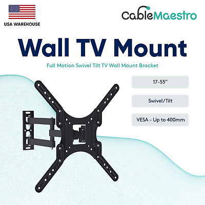 #ad Full Motion TV Mount Wall Bracket 17 27 32 37 42 43 46 50 55 inch LCD LED OLED $26.95