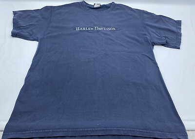 #ad Harley Men’s Shirt Extra Large Sacramento T shirt Blue Navy Embroidered $26.99