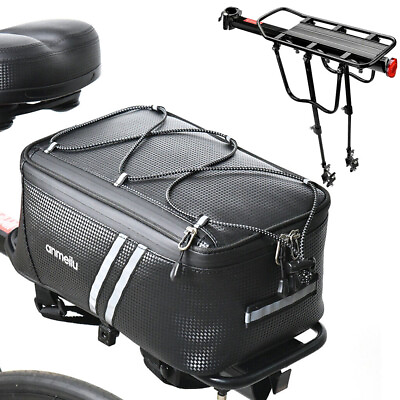 #ad Rear Bike Rack Bicycle Cargo Rack Luggage Carrier Holder Pannier Storage Bag $22.70