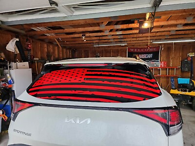 #ad American Flag full rear glass. Compatible with KIA Sportage As Pictured. $64.95