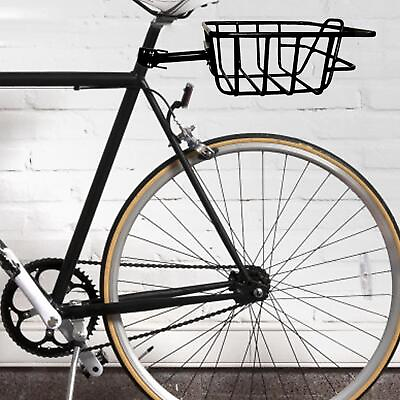#ad Rear Bike Basket Bicycles Black Bicycle Cargo Rack for Hiking Biking Camping $39.48