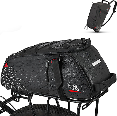 #ad Rear Bike Rack Bag 8L PVC Waterproof Pannier for Road and Mountain Bikes Bla $34.36