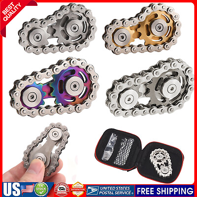 #ad Sprocket Decompress Toys Bike Chain Gear Fidget Spinner Gyro Stainless Steel US $20.39