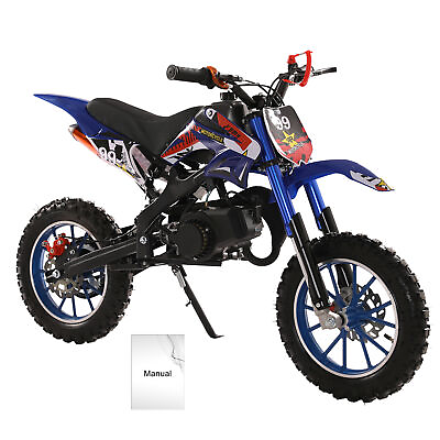 #ad Motocross Dirt Bike 49cc Gas Mini Bike Mini Pocket Rocket Off Road Bike Blue $272.50