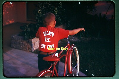 #ad Person w Yucaipa California Shirt Schwinn Bike in 1967 Original Slide aa 12 27b $9.99