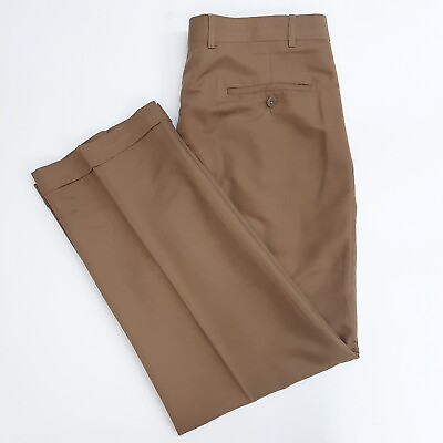 #ad Sette Ponti Mens Pleated Brown Dress Pants Straight legs size 36x30 $19.99