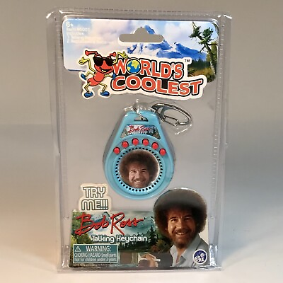 #ad World#x27;s Coolest Bob Ross Talking Keychain With 6 Phrases Super Impulse $8.00