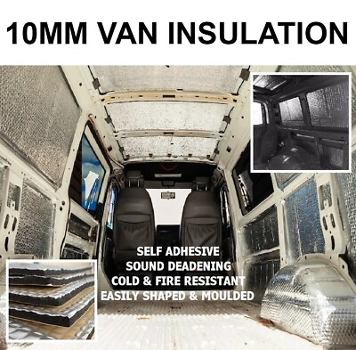 #ad Camper Van Insulation Foil Foam 10mm Sound proof floor roof vw t5 6 car 10m x 1m GBP 74.95