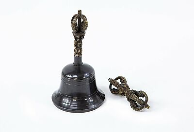 #ad Tibetan 6quot; Pure Handmade 7 metals Bell and Dorje for Meditation Yoga chakra $77.59