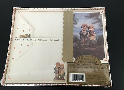 #ad Vintage Sealed MJ Hummel Stationary Set USA W Fabric Covered Reusable Box $14.99