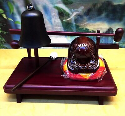 #ad Wooden Fish Muyu Bell Rack Buddhist Monk Mokugyo Stage Props Temple Tool $170.68