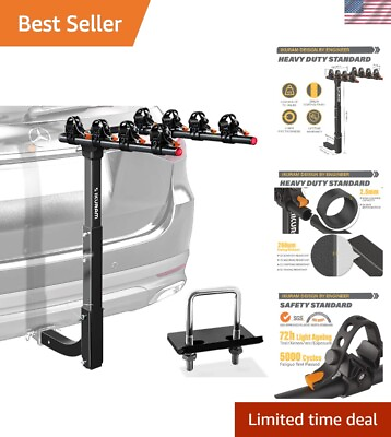 #ad Adjustable Tie Down Bike Hitch Rack 4 Bike Carrier with Increased Mast Height $124.99