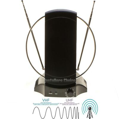 Digital HDTV Antenna Indoor Stand Amplified TV Booster With Extender 50 Mile lot $51.95