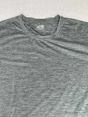 #ad #ad 32 Degrees Cool Men#x27;s T shirt Greenish Gray Striped Crew Neck Short Sleeve Large $13.99