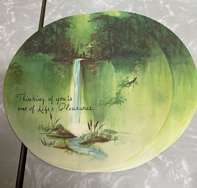 #ad Vtg Round Stationary Quiet Thoughts Pratt amp; Austin 24 Beautiful Scenes Notes7.5” $34.88
