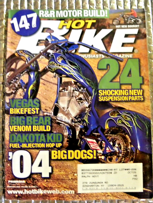 #ad Hot Bike The Harley Davidson Enthusiasts Magazine Febuary 2004 Big Dogs 04 $11.95