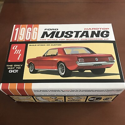 #ad AMT Retro Deluxe 1966 Ford Mustang Hardtop 1:25 Model Kit New Open Box $18.00