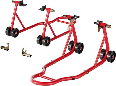 #ad Universal Motorcycle Stands 882 Lbs Capacity Front Rear Wheels Lift Combo $99.99