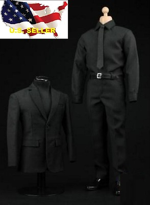 #ad #ad 1 6 scale Black Color business Suit Agent Man clothes for Hot toys v#x27;US sellerv#x27; $50.15