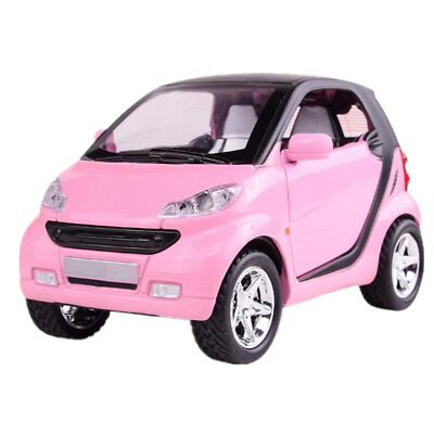 #ad Pink 1:32 Model Car Metal Diecast Toy Vehicle Kids Sound Light For Smart ForTwo $21.97