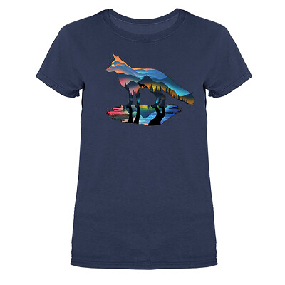 #ad Mountain Fox Wilderness Wildlife Nature Outdoor Animals Womens T shirt $13.87