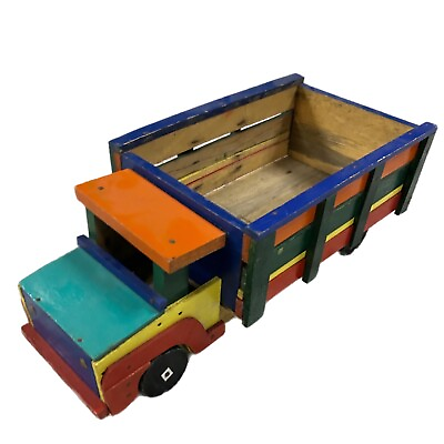 #ad VTG Wood Truck Vintage Wooden Toys Rare Antique AU $75.00