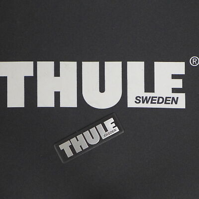 #ad Thule 3D Logo Sticker Aufkleber Schriftzug silber schwarz 54198 EUR 10.70