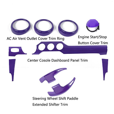 #ad Center Console Full Set Interior Decor for Ford Mustang 2015 Purple Accessories $149.99