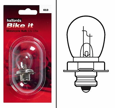 #ad Halfords Bike It HMB610 Motorcycle Headlamp Headlight Bulb 12V 15W P26S White GBP 4.43