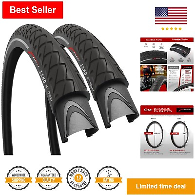 #ad Premium 26 Inch Foldable Slick Bike Tires Reflective Certified for Road an... $113.99