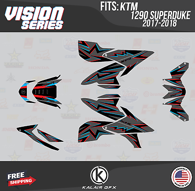 #ad Graphics Kit for KTM 1290 Super Duke R Street Bike 2017 2018 Vizion Red Shift $214.99