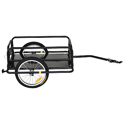 #ad Aosom Steel Frame Bicycle Bike Cargo Trailer Luggage Cart Carrier 110lb Hauler $114.55