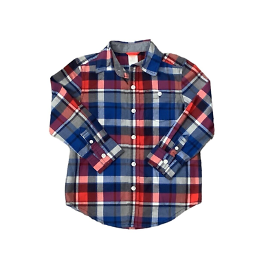 #ad #ad Gymboree King Of Cool Boys Plaid Button Down Shirt Sz XS 4 4T NWT $18.99