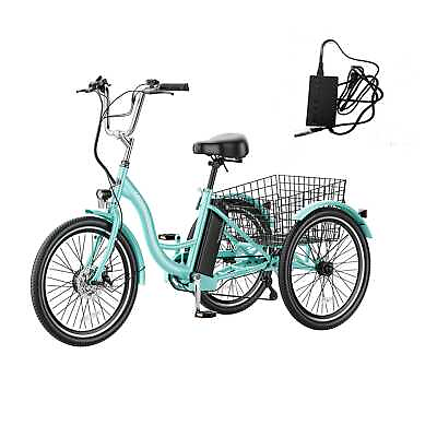 #ad 24quot; Adult Electric Trike Tricycle 350W 36V Lithium Battery w Basket 7 Speeds LCD $949.00