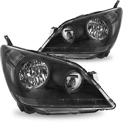 #ad For 05 10 Honda Odyssey Black Housing Clear Corner Headlights Assembly Pair LR $155.99