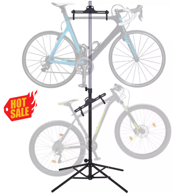 #ad #ad Garage Bike Rack Freestanding 2 Bicycle Storage with Adjustable Hooks $59.99