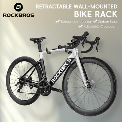 #ad ROCKBROS Bike Wall Hanger Retractable Parking Stand Carbon Steel Storage Rack $21.60