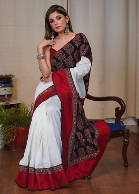 Indian Women Designer Silk Saree Party Wear Digital Printed Fancy Sari Blouse $34.99